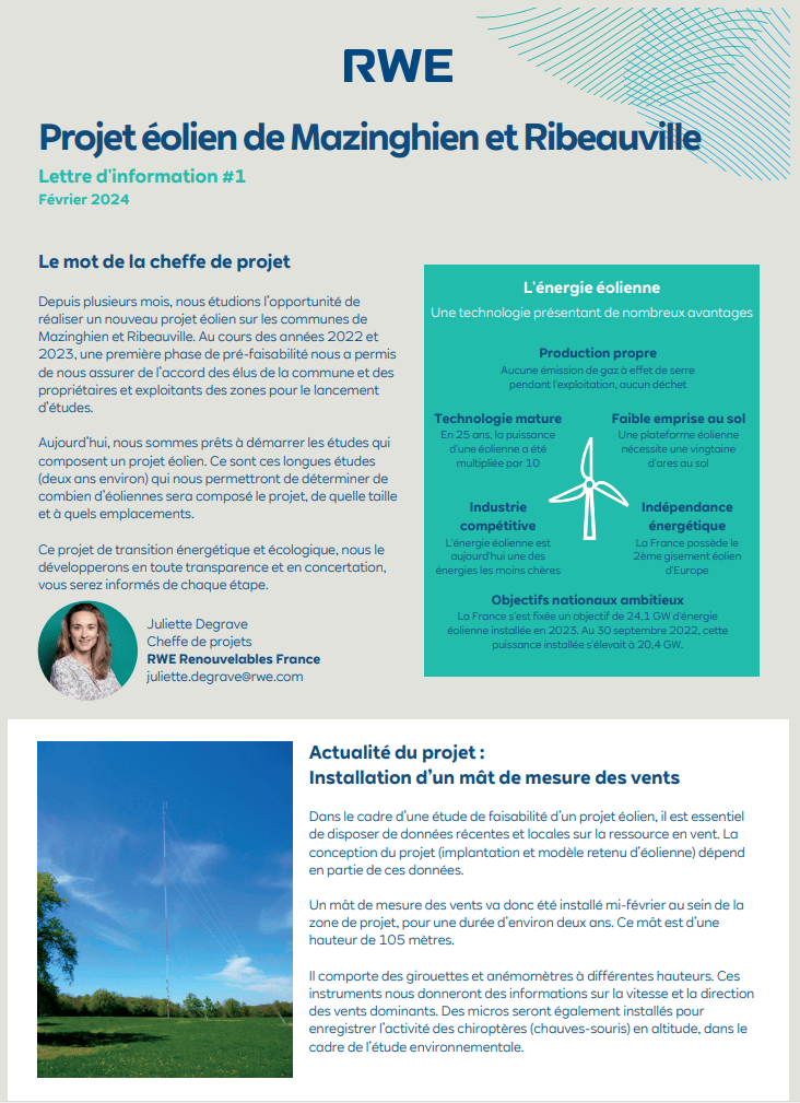 Lettre d'information n°1